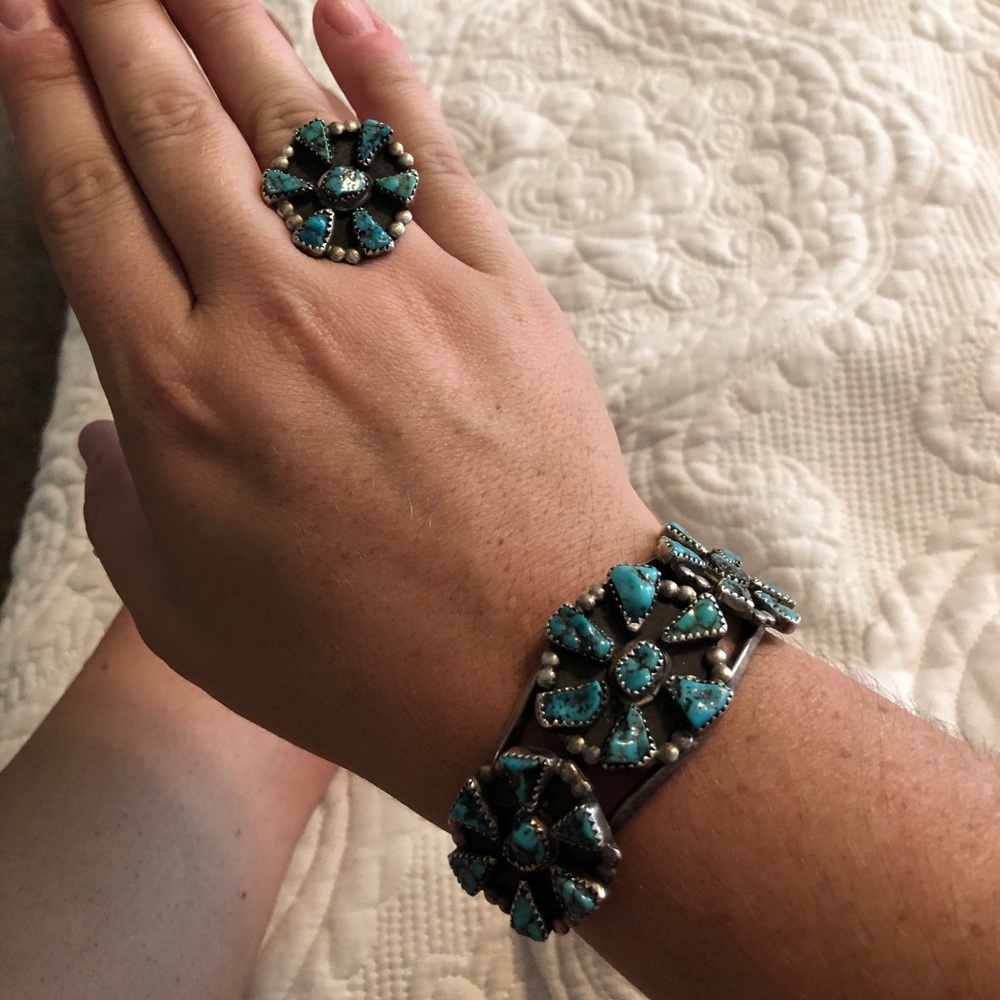 STAMPED Turquoise bracelet and ring